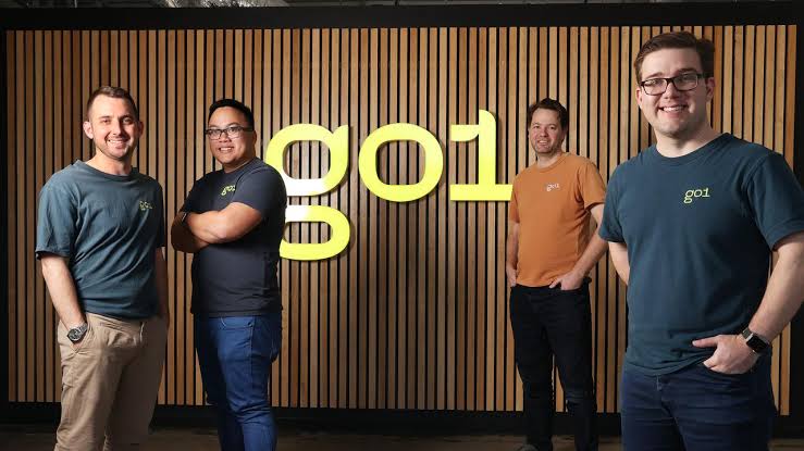 The four Go1 co-founders at the company's Brisbane office